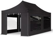 TOOLPORT 3x6 m Namiot Ekspresowy PROFESSIONAL Alu 40 mm, ze ścianami bocznymi, okna panoramiczne , czarny - (600222)