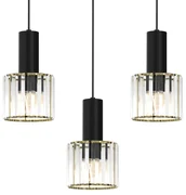 Lampa wisząca CRISTAL 3xE27, potrójny, szklane kwadratowe klosze