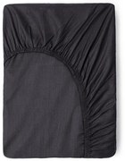 Ciemnoszare bawełniane prześcieradło elastyczne Good Morning, 90x200 cm