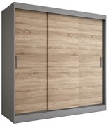 Szafa przesuwna 200 cm antracyt + dąb sonoma L7-P12