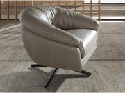 Fotel obrotowy z szarej skóry 5138 ANGEL CERDA