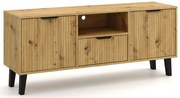 Szafka pod telewizor ryflowana na nóżkach dąb artisan H2-H73