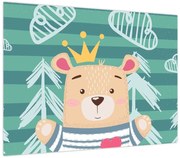 Obraz - Niedźwiadek w lesie (70x50 cm)