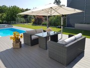 Rattanowy zestaw jadalniany regulowany SEVILLA dla 4 osób (antracyt)