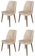 Zestaw krzeseł do jadalni Dallas Beige and Brown, 4 szt., 4 szt.