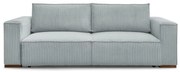 Jasnoszara sztruksowa rozkładana/ze schowkiem sofa 244 cm Chelsea – Bobochic Paris