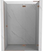 Mexen Lunar L drzwi prysznicowe uchylne prawe 135 cm, transparent, miedź szczotkowana - 834L-135-000-65-00-P