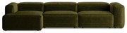 Zielony sztruksowy narożnik (lewostronny/z szezlongiem) Bergamo – Cosmopolitan Design