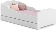 Łóżko dziecięce Anna 160x80 cm białe z szufladą, materac 7 cm i stelaż FLEX, wzmocnione zabezpieczenia