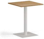 Stolik kawowy ENZO, 60x60 cm, biała podstawa, buk