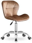 Jasnobrązowe krzesło biurowe AVOLA VELVET