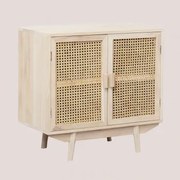 Aparador 65x40 Cm Z Drewna Ralik Brązowy Naturalne Drewno - Sklum