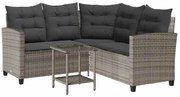 Sofa ogrodowa ze stolikiem ciemnoszara W4-L75