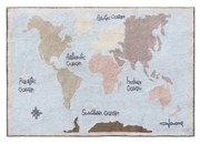 Bawełniany dywan dziecięcy tkany ręcznie odpowiedni do prania 140x200 cm Vintage Map – Lorena Canals