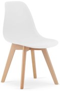 Biale krzesło KITO z bukowymi nogami