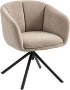 HOMCOM Fotel, Siedzisko z wygodnym siedziskiem, obrotowy, miękki pokrycie, do 120 kg, Jasnobrązowy