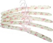 Zestaw 5 wieszaków tekstylnych Květy, różowe
