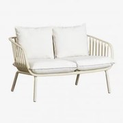 Sofa Ogrodowy Dwuosobowy Z Stali I Polipropylenu Aradina Nature - Sklum