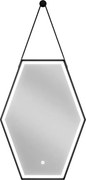 Mexen Orla lustro łazienkowe podświetlane 50 x 70 cm, LED 6000K, antypara, rama czarna - 9815-050-070-611-70