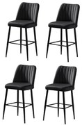 Zestaw krzeseł barowych Vento Black and Black, 4 szt., 4 szt.