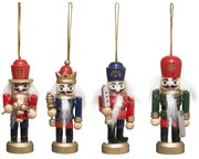 Zestaw ozdób choinkowych, dziadek do orzechów, 8 x 4 cm