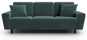 Morska aksamitna rozkładana sofa ze schowkiem 235 cm Kyoto – Cosmopolitan Design