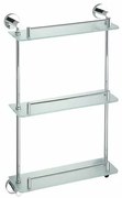 SAPHO XR608 X-Round E potrójna półka szklana zdrążkiem 38 x 67,5 x 13 cm