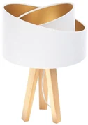 Lampa stołowa GEMSTONE biała/złota/sosna BPS KONCEPT