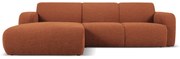 Brązowy narożnik z materiału bouclé (lewostronny) Molino – Micadoni Home