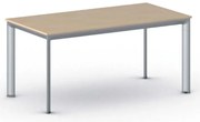 Stół konferencyjny do biura PRIMO INVITATION, 160x80 cm, szaro-srebrna podstawa, buk