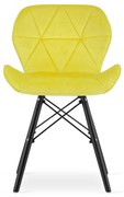 Krzesło LAGO Aksamit - żółte / nogi czarne x 1