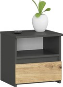Szafka klasyczna nocna szary z szufladą + dąb artisan E0-A31