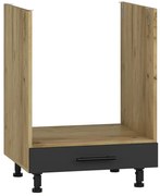 Kuchenna szafka do zabudowy piekarnika antracyt + dąb craft C7-F37