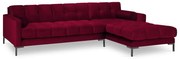 Czerwony aksamitny narożnik Cosmopolitan Design Bali, prawostronny