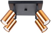 Poczwórna lampa sufitowa punktowa czarny + miedź - A573 D9-P80