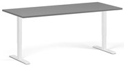 Biurko z regulacją wysokości, 180x80 cm, 1 silnik, biała podstawa, grafit