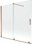 Mexen Velar parawan nawannowy 2-skrzydłowy rozsuwany 170 x 150 cm, transparent, różowe złoto - 896-170-000-01-60