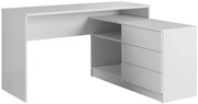 Białe biurko narożne z komodą N0-L06