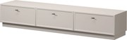 Szafka RTV Lorini 200 cm z szufladami - kaszmir / czarne uchwyty T-bar