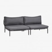 Sofa Modułowy Ogrodowy 2-częściowy Ze Stali Roubly Grafitowa Szarość - Sklum