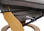 Fotel relaksacyjny Halifax,  jasnoszary, naturalny brąz