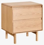 Zestaw 2 Prostokątnych Stolików Nocnych 50x40 Cm Z Drewna Treveris Roble - Sklum