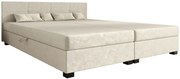Kremowe tapicerowane łóżko welurowe z pojemnikiem G4-T15