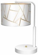 Lampka nocna, biała, złota, okrągła ZIGGY WHITE White/Gold 1xE27