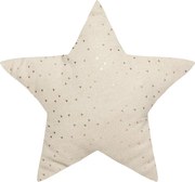 Dekoracyjna Poduszka Gwiazda Berlingot Beżowa 40 x 40 cm Motywy Gwiazd Metalizowanych