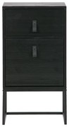 Czarna szafka nocna z szufladą i drzwiczkami WOOOD Zola