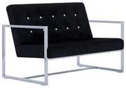 Zgrabna 2-osobowa sofa - aksamit, czarna R8-B78