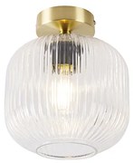 Lampa sufitowa Art Deco mosiądz ze szkłem przezroczystym - Karel ArtDeco Oswietlenie wewnetrzne