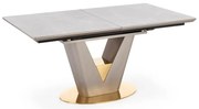 Stół rozkładany VALENTINO 160(220)x90 szary marmur/złoty HALMAR