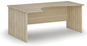 Ergonomiczne biurko PRIMO WOOD, 180x120 cm, lewe, dąb naturalny